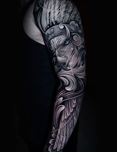 blackinktattoo_eagle_greek_4evertattooink